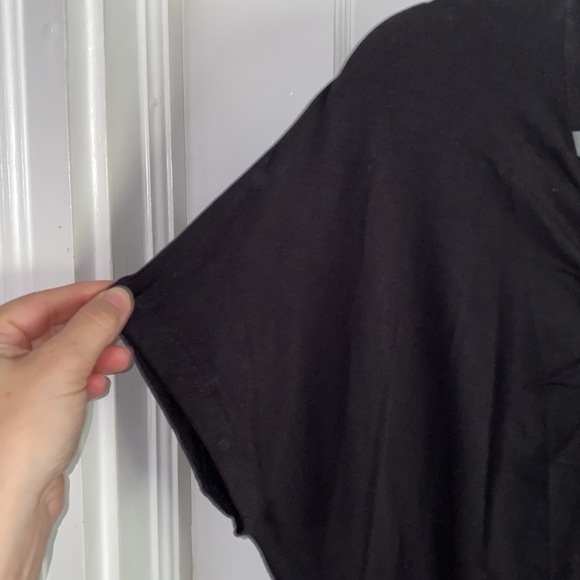 Garnet Hill Twist-Front Tencel Knit Shift Dress in Black - Small - Picture 4 of 7